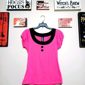 Sourpuss Rockabilly Pink Top